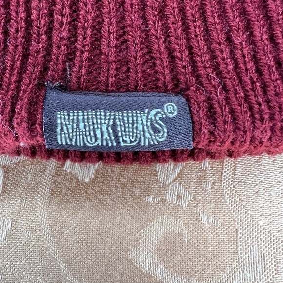 Muk Luk Burgundy Knit Hat Beanie Cozy Winter - Picture 5 of 10